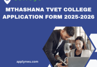 Mthashana TVET College Application Form 2025-2026
