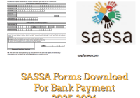 SASSA Forms Download For Bank Payment 2025-2026