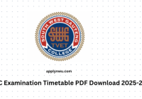 SWGC Examination Timetable PDF Download 2025-2026