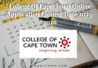 College Of Cape Town Online Application Closing Date 2025-2026