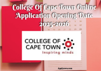 College Of Cape Town Online Application Opening Date 2025-2026