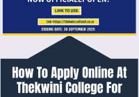 How To Apply Online At Thekwini College For 2026-2027