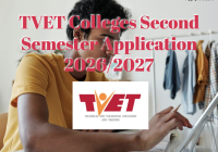 TVET Colleges Second Semester Application 2026:2027