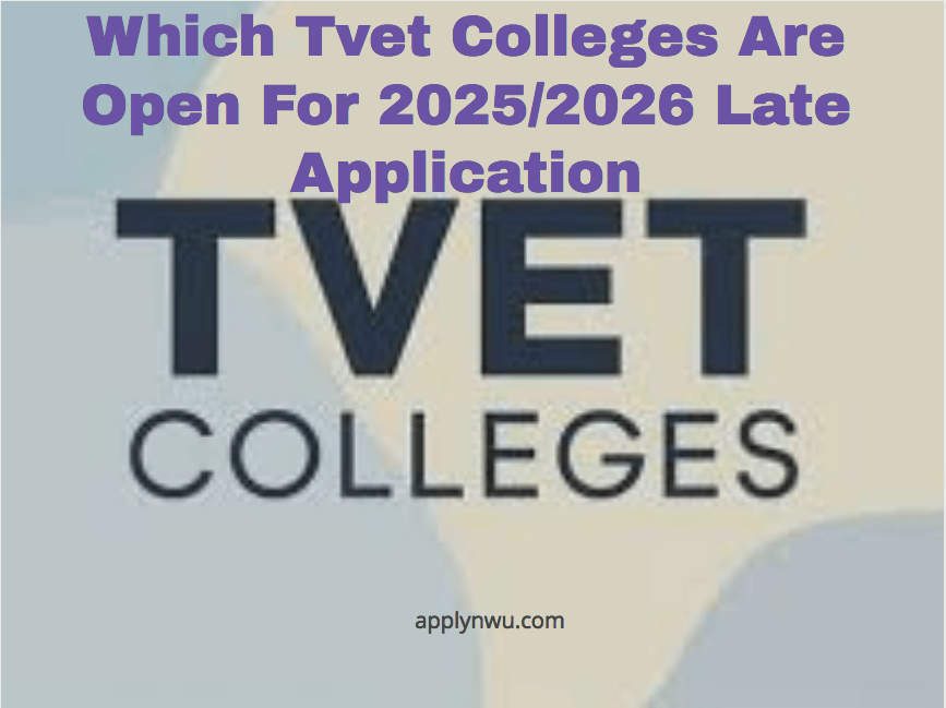 Which Tvet Colleges Are Open For 2025/2026 Late Application TVET Colleges